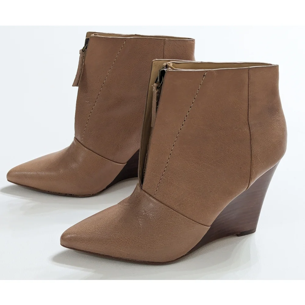 Joe's Leather Wedge Ankle Boots Women's Size 6 - Picture 1 of 14